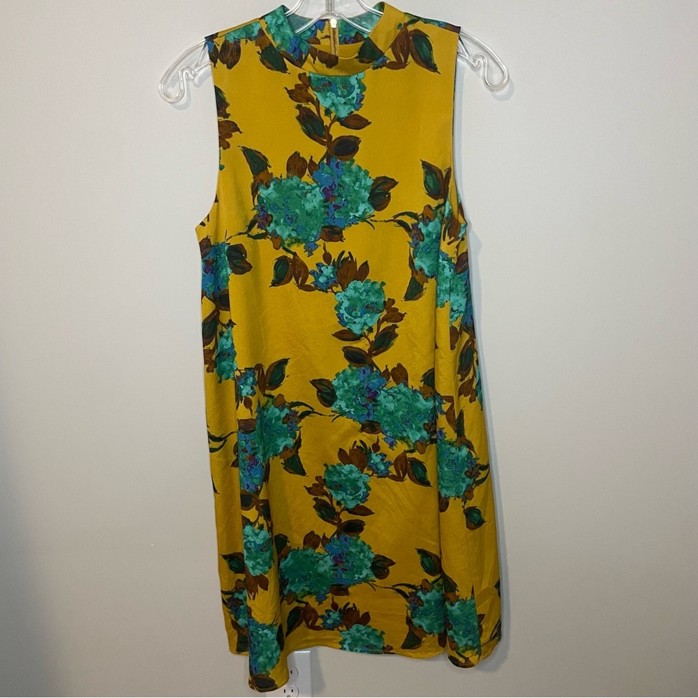 The Limited Dropwaist Sleeveless High Neck Floral Knee Length Dress Size Small